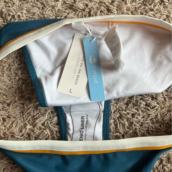 NWT! Cupshe Blue / Orange Swim Bikini Bottom Size Large - Picture 6 of 12
